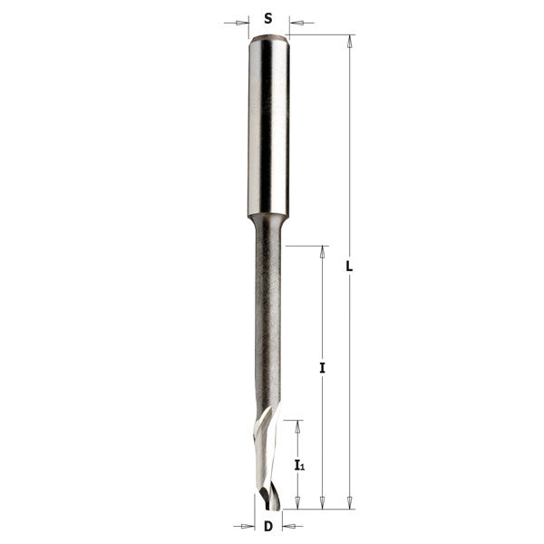 Fraise hélicoïdale pour aluminium — queue 8 mm · actif Ø5 × 35 mm — CMT 189.050.51 2
