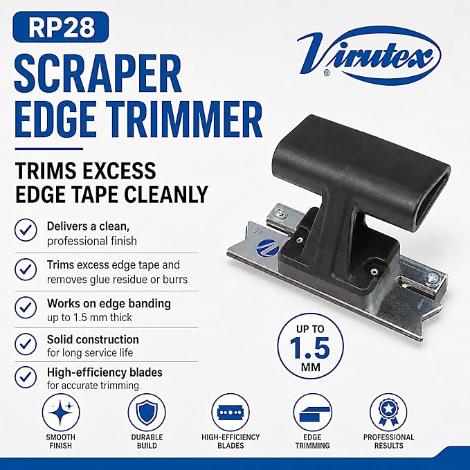 Profileur racleur de chant Virutex RP28 — biseaux de 15° à 45° 5