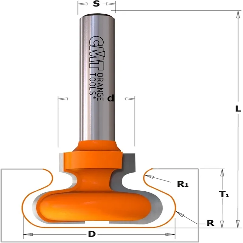 Fraise Finger Pull pour poignée intégrée — queue 8 mm · actif Ø38,1 × 20,7 mm — CMT 955.103.11