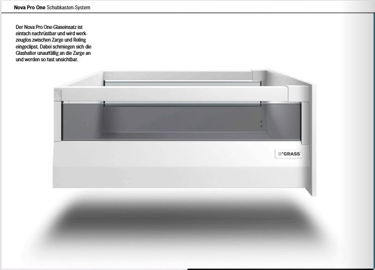 Tiroir Grass Nova Pro One H182/135 — avec rallonge, cote de 135 mm, hauteur totale 182 mm 2