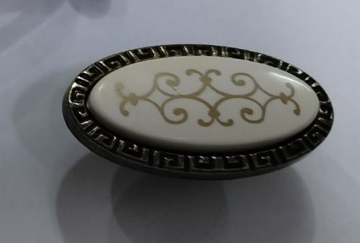 Poignée et bouton de meuble Damla — antique et blanc, porcelaine décorée 3