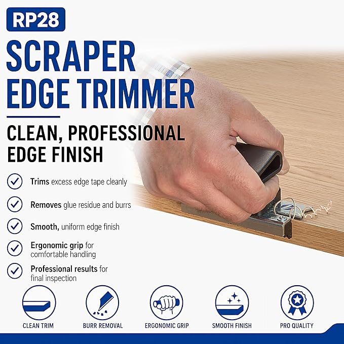 Profileur racleur de chant Virutex RP28 — biseaux de 15° à 45° 3