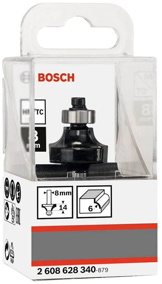 Fraise à arrondir R6 — queue 8 mm · actif Ø24,7 mm — Bosch 2608628340 4