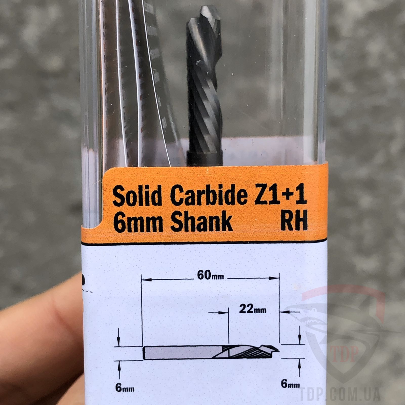 Fraise hélicoïdale compression — queue 6 mm · actif Ø6 × 22 mm — CMT 190.060.11 3