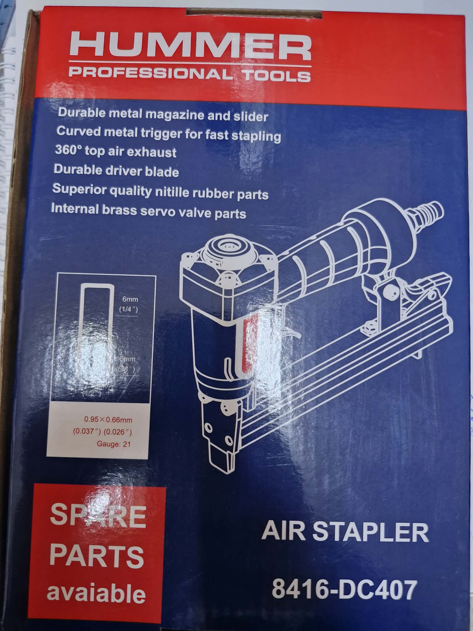 Agrafeuse pneumatique HUMMER 8416-DC407 — agrafes type 80 de 6 à 16 mm 2