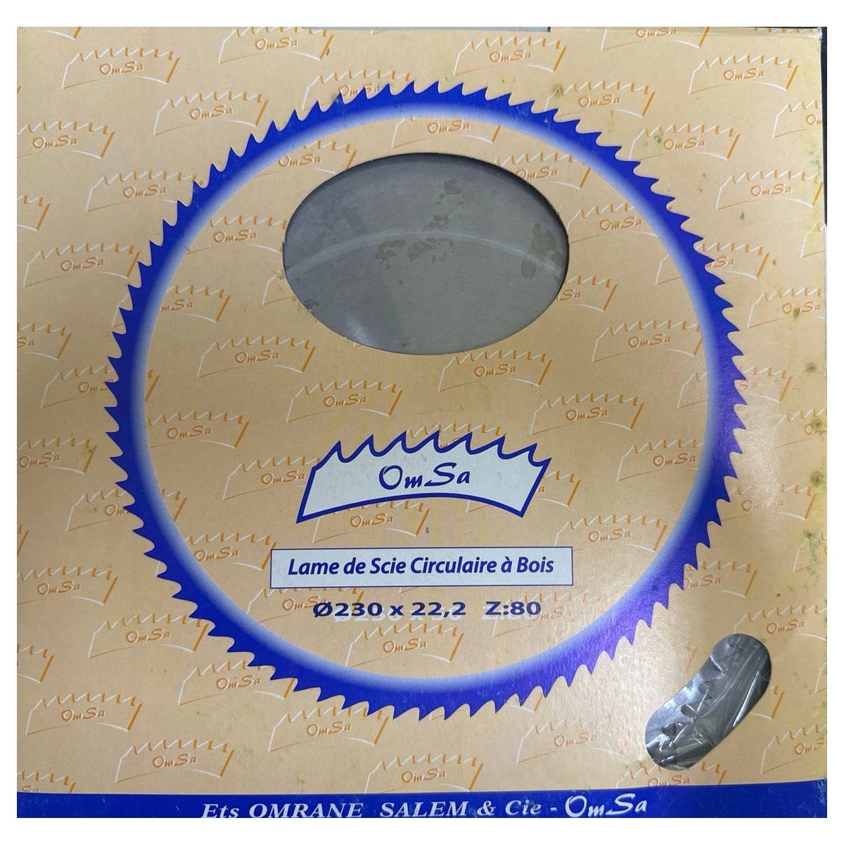 Lame de scie circulaire à bois — OMSA — Ø 230 mm, alésage 22,2 mm, 80 dents