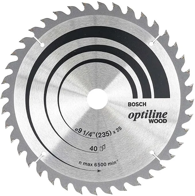Disque pour scie circulaire portative — Bosch Optiline Wood 2608640886 — bois/MDF — 235 mm, 40 dents