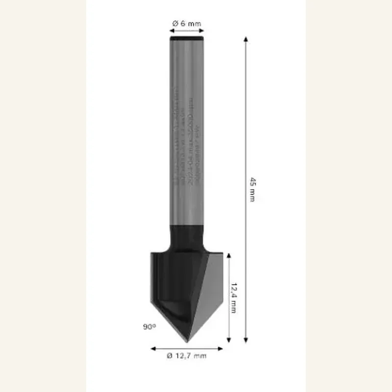 Fraise à rainurer en V 90° — queue 6 mm — Bosch 2608628447 4