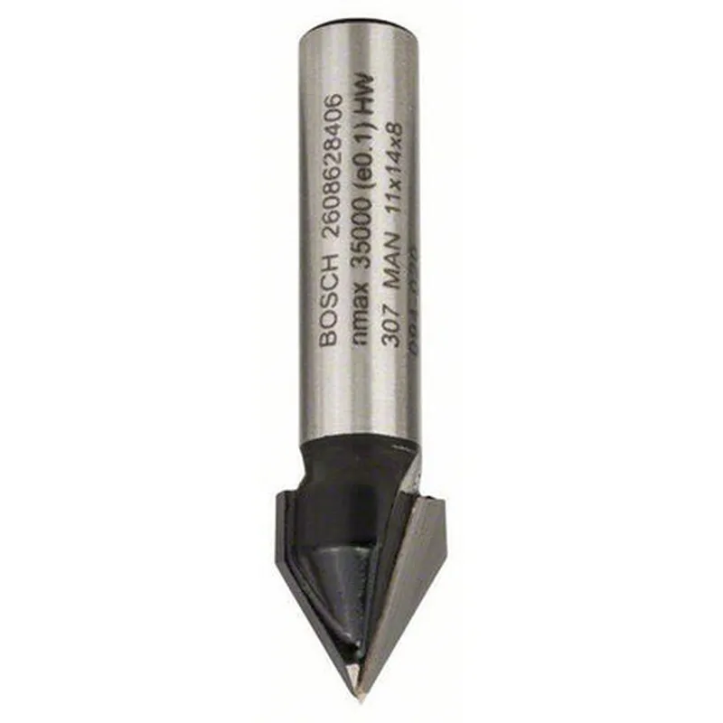 Fraise à rainurer en V 60° — queue 8 mm · actif Ø11 × 13,7 mm — Bosch 2608628406 3