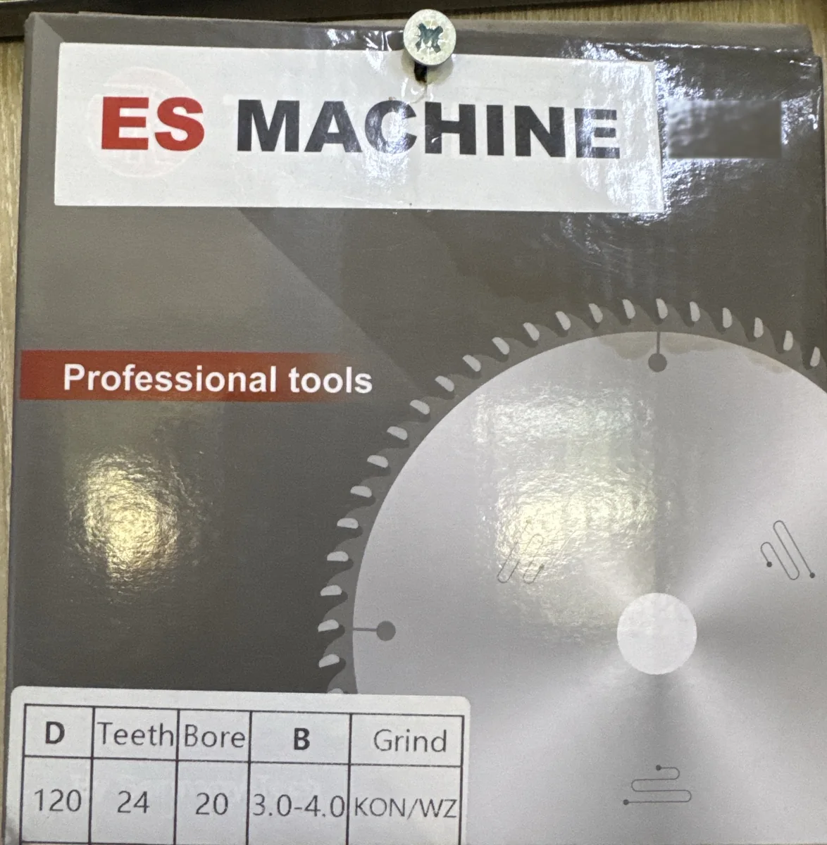 Inciseur pour scie à panneaux — ES MACHINE — Ø 120 mm, alésage 20 mm, 24 dents — conique