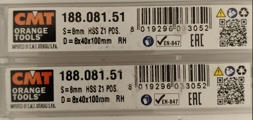 Fraise hélicoïdale pour aluminium — queue 8 mm · actif Ø8 × 40 mm — CMT 188.081.51 4