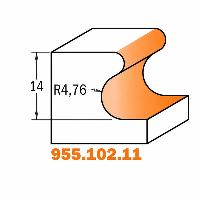 Fraise Finger Pull pour poignée intégrée — queue 8 mm · actif Ø19,05 × 19,05 mm — CMT 955.102.11 8