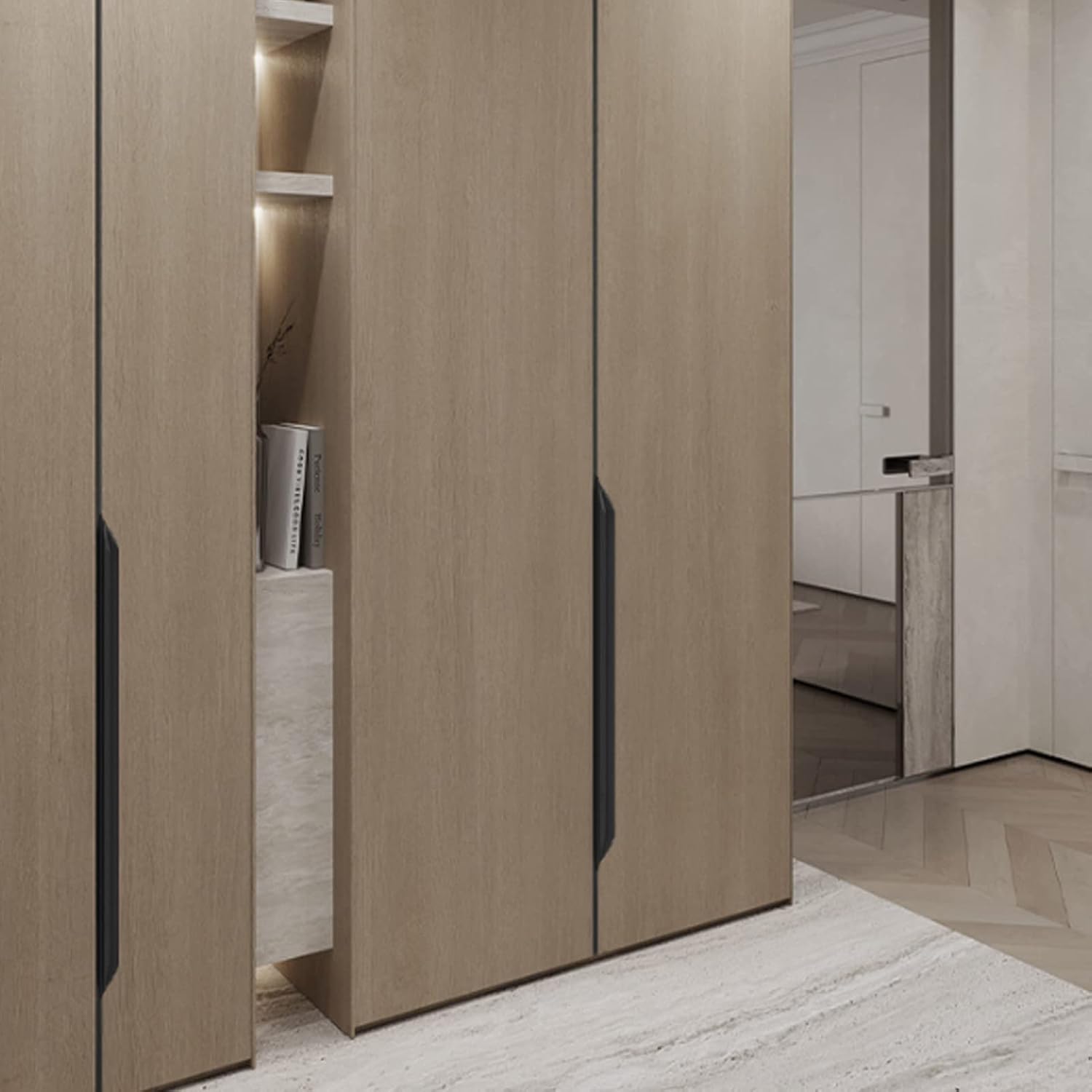 Poignée de meuble façade 239 — profilé noir mat, de 150 à 400 mm 3