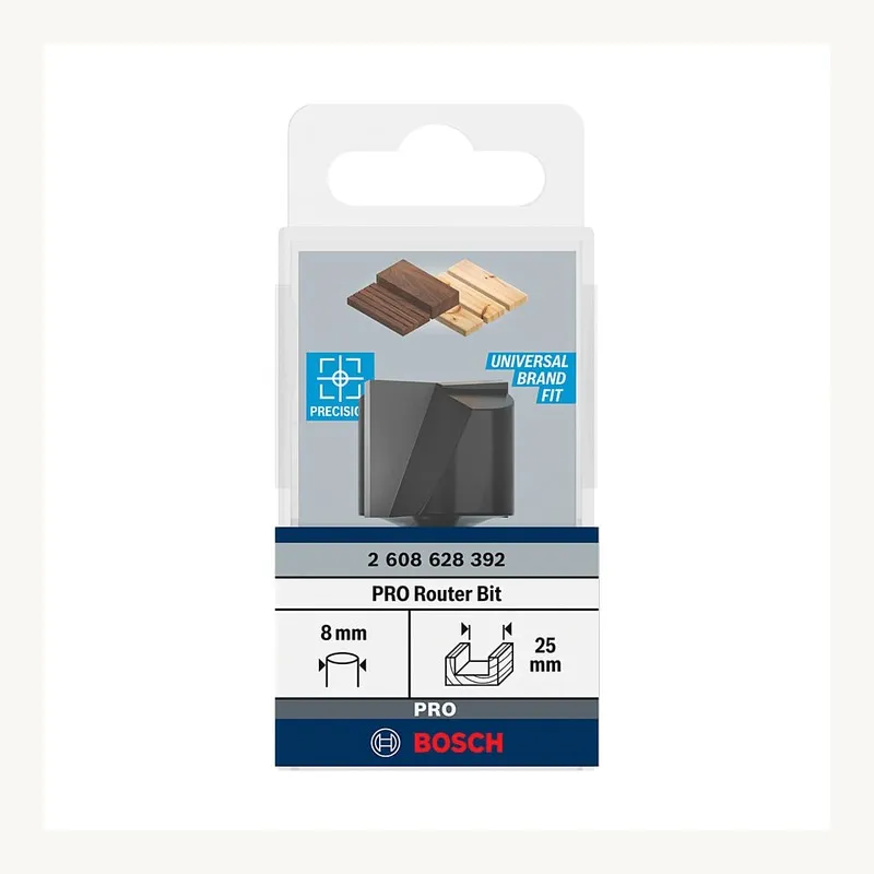 Fraise droite — queue 8 mm · actif Ø25 × 19,6 mm — Bosch PRO 2608628392