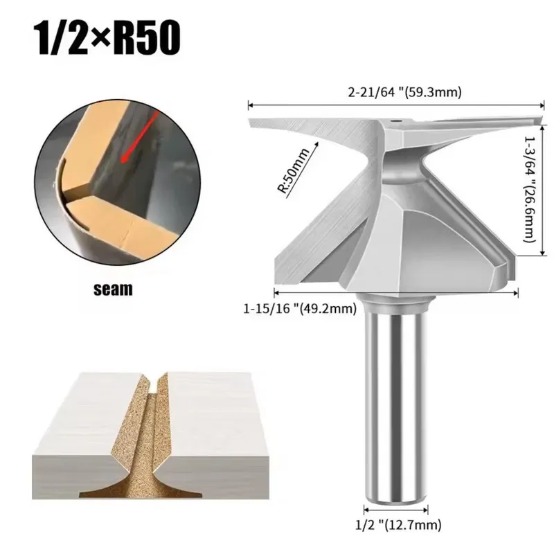 Fraises de pliage en arc — queue 12,7 mm (1/2") — profils R10 à R50 5