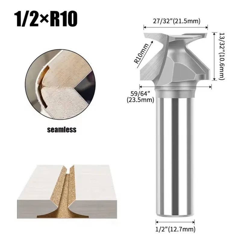 Fraises de pliage en arc — queue 12,7 mm (1/2") — profils R10 à R50 2