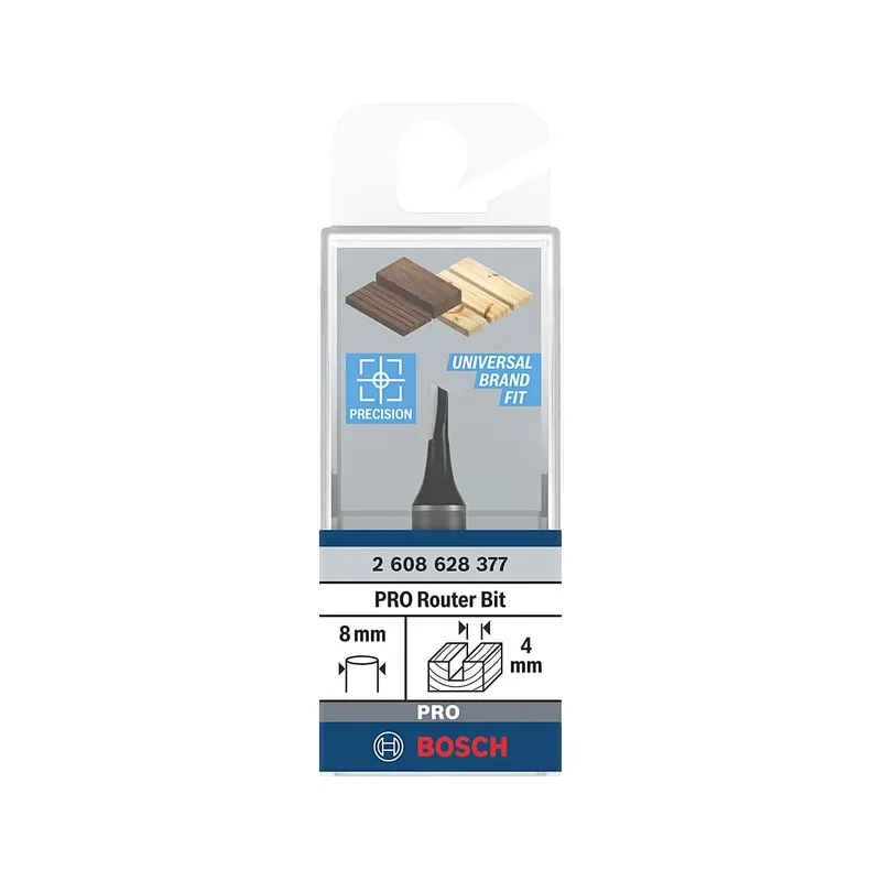 Fraise droite — queue 8 mm · actif Ø4 × 8 mm — Bosch 2608628377
