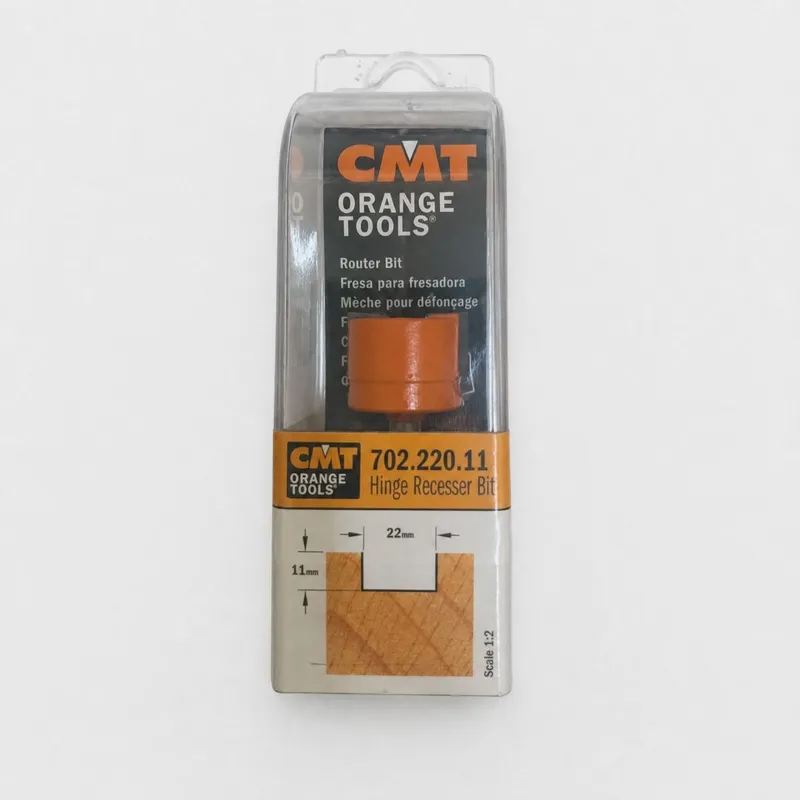 Fraise à entailler pour charnières — queue 6 mm · actif Ø22 × 11 mm — CMT 702.220.11