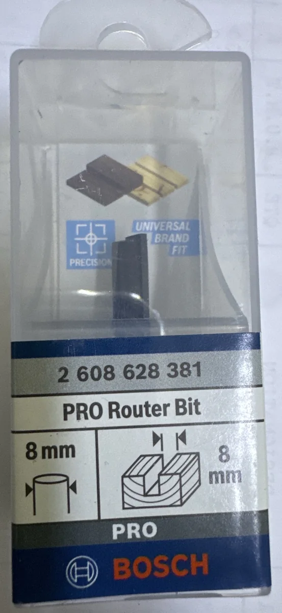 Fraise droite — queue 8 mm · actif Ø8 × 19,6 mm — Bosch PRO 2608628381