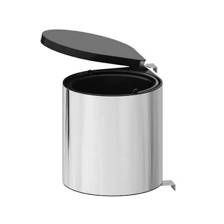 Poubelle encastrée pour meuble sous évier — seau inox avec couvercle, basculement avec la porte — STARAX S-2251