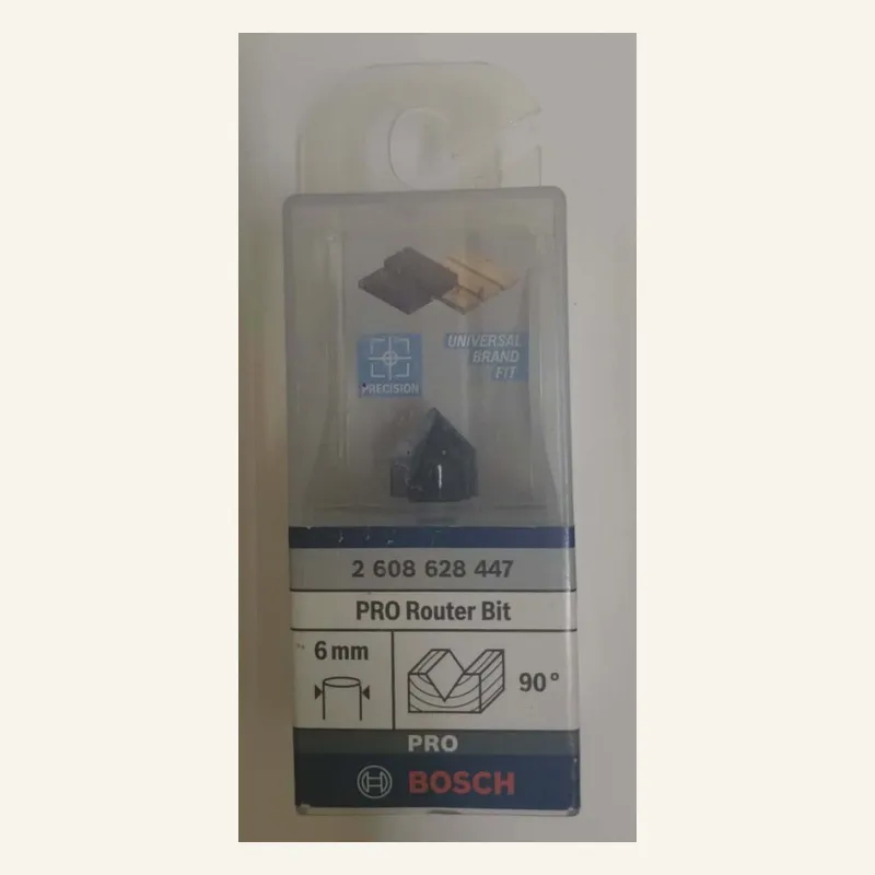 Fraise à rainurer en V 90° — queue 6 mm — Bosch 2608628447