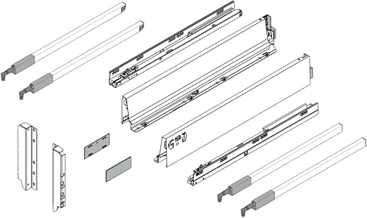 Kit tiroir metallique Blum TANDEMBOX blanc — profondeur 550 mm, AVEC rallonge de cote 3