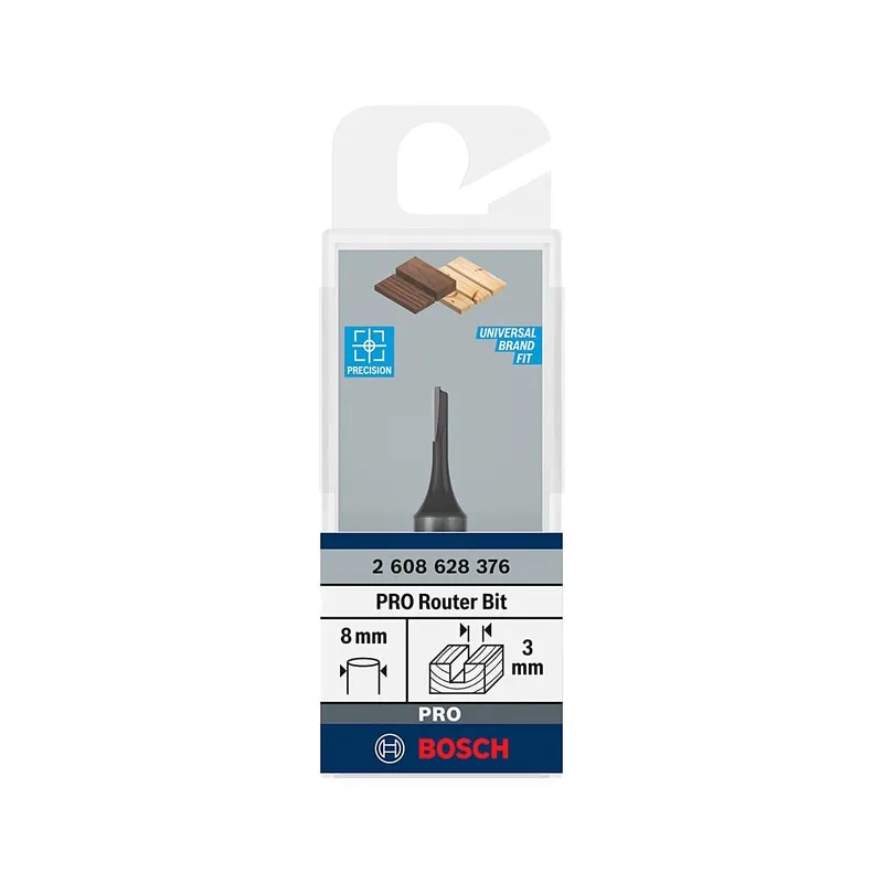 Fraise droite — queue 8 mm · actif Ø3 × 8 mm — Bosch 2608628376