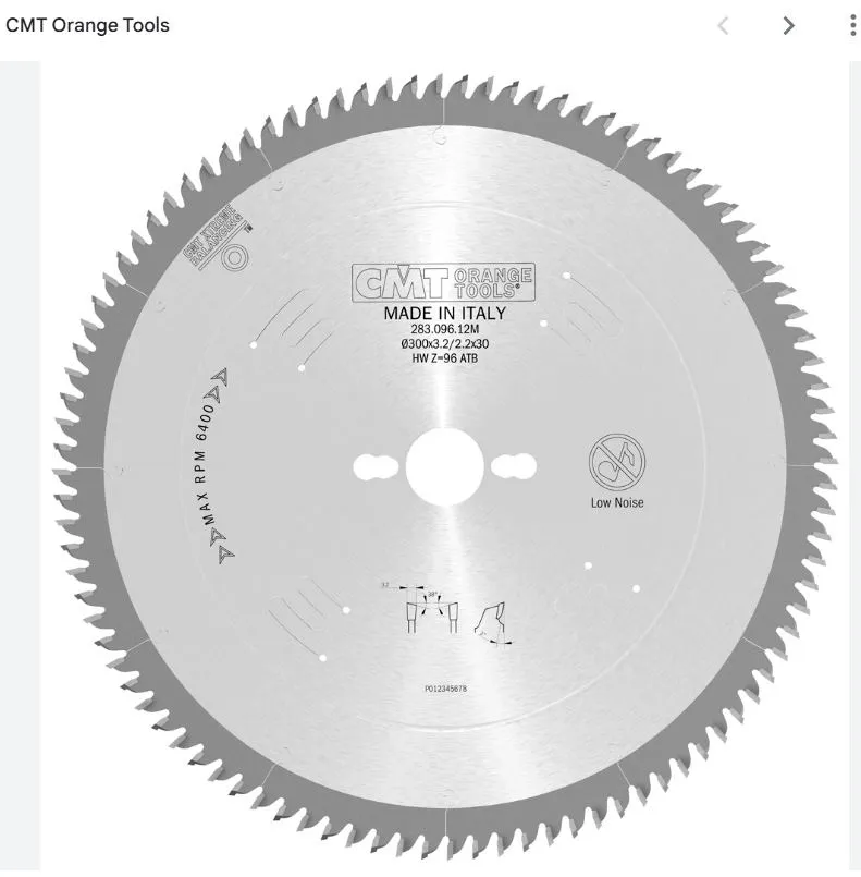 Disque pour scie à panneaux — CMT 283.096.12M — mélaminé, MDF et panneaux bois — 300 mm, 96 dents