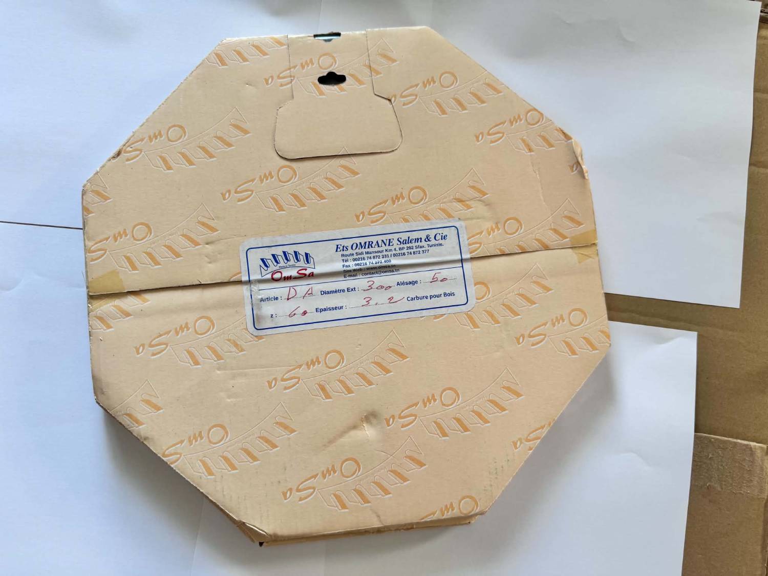 Disque carbure pour bois — OMSA DA — Ø 300 mm, alésage 50 mm, 60 dents — pour toupie