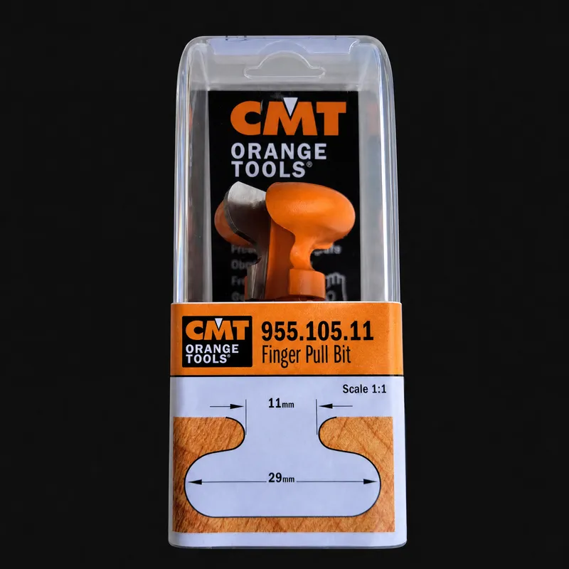 Fraise Finger Pull pour poignée intégrée — queue 8 mm · actif Ø29 × 20 mm — CMT 955.105.11