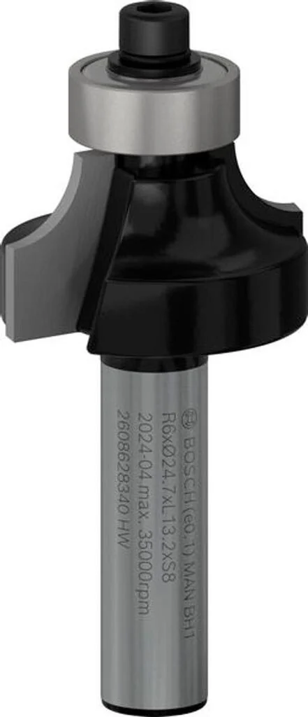 Fraise à arrondir R6 — queue 8 mm · actif Ø24,7 mm — Bosch 2608628340