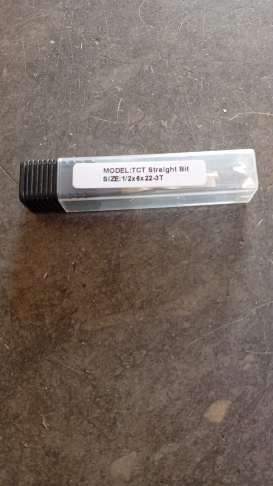 Fraise droite à trois tranchants — queue 12,7 mm · actif Ø6 × 22 mm — carbure TCT 3