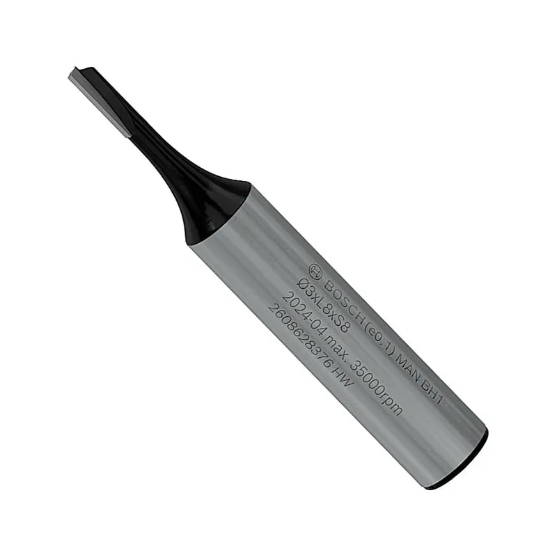 Fraise droite — queue 8 mm · actif Ø3 × 8 mm — Bosch 2608628376 2