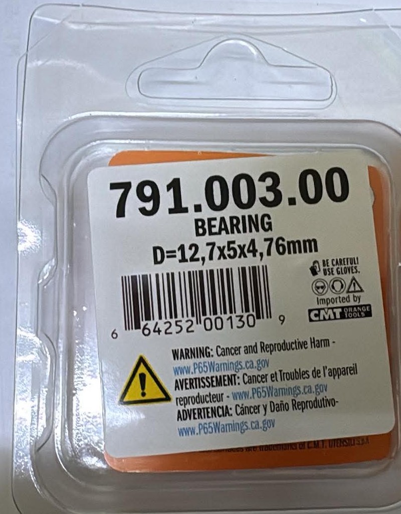 Roulement pour fraise — Ø12,7 × 5 mm, alésage 4,76 mm — CMT 791.003.00 2