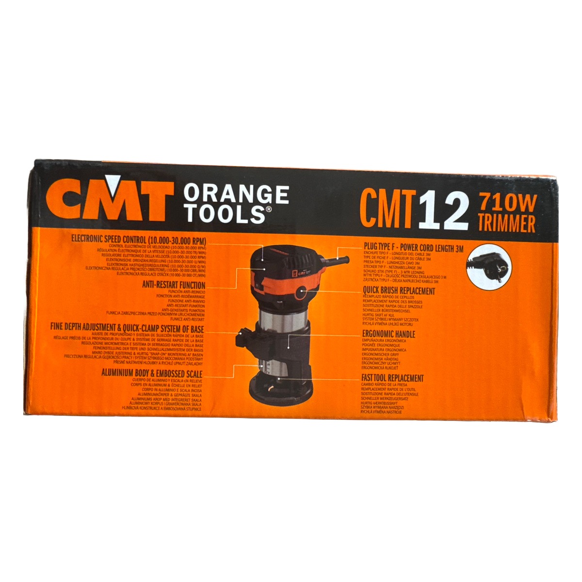 Affleureuse CMT Orange Tools CMT12 — 710 W, 10 000 à 30 000 tr/min, pinces 6, 6,35 et 8 mm 4