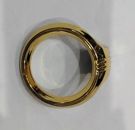 Bouton de meuble Bade doré — anneau sur base cannelée