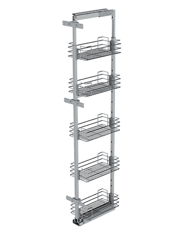 Colonne extractible SIGE 260A chrome — meuble 45 cm, hauteur jusqu'a 2,04 m, coulisses 120 kg 2